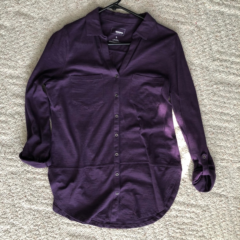 Sonoma small purple button up top